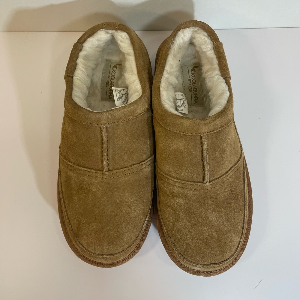 UGG - Womens Koolaburra Graisen Chestnut Slippers Size 6 EUC Fleece Lined Clogs